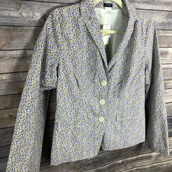 J. Crew Factory floral long sleeve 3 button blazer - Picture 2 of 8